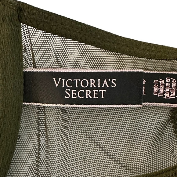 Victoria’s Secret Very Sexy Push Up Bra 32D Army Green Underwire Front Close - Picture 7 of 8